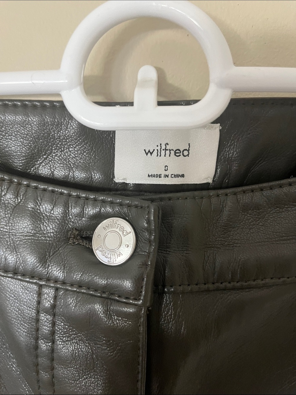 Wilfred Brown  Faux Leather Straight Leg Pants - Picture 2 of 3
